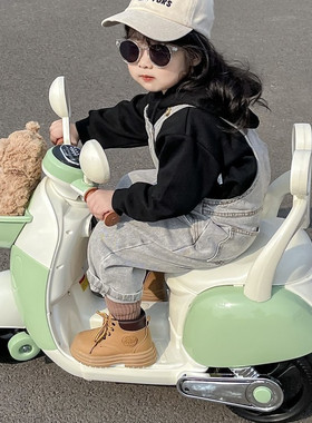 儿童电动摩托车三轮宝宝可充电双驱遥控玩具车可坐米奇儿童电动车