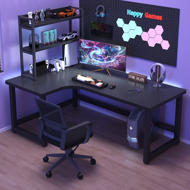 转角电脑桌双人台式电竞桌家用书桌书架一体卧室桌子办公桌游戏桌