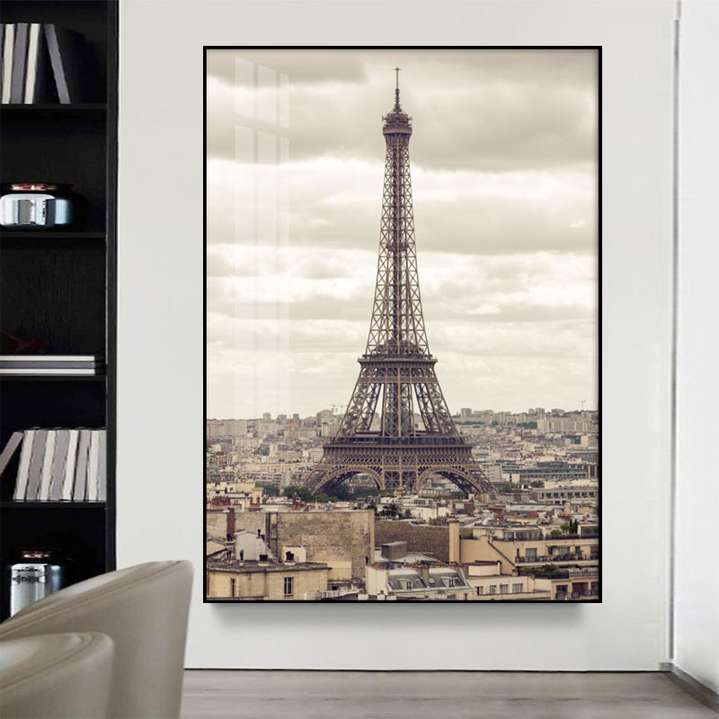 法国巴黎埃菲尔铁塔装饰画风景客厅沙发背景壁画入户走廊过道挂画