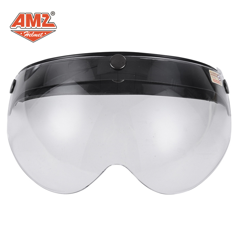 AMZ复古三扣式通用W镜片摩托车头盔飞行盔夏季防风防晒镜面罩