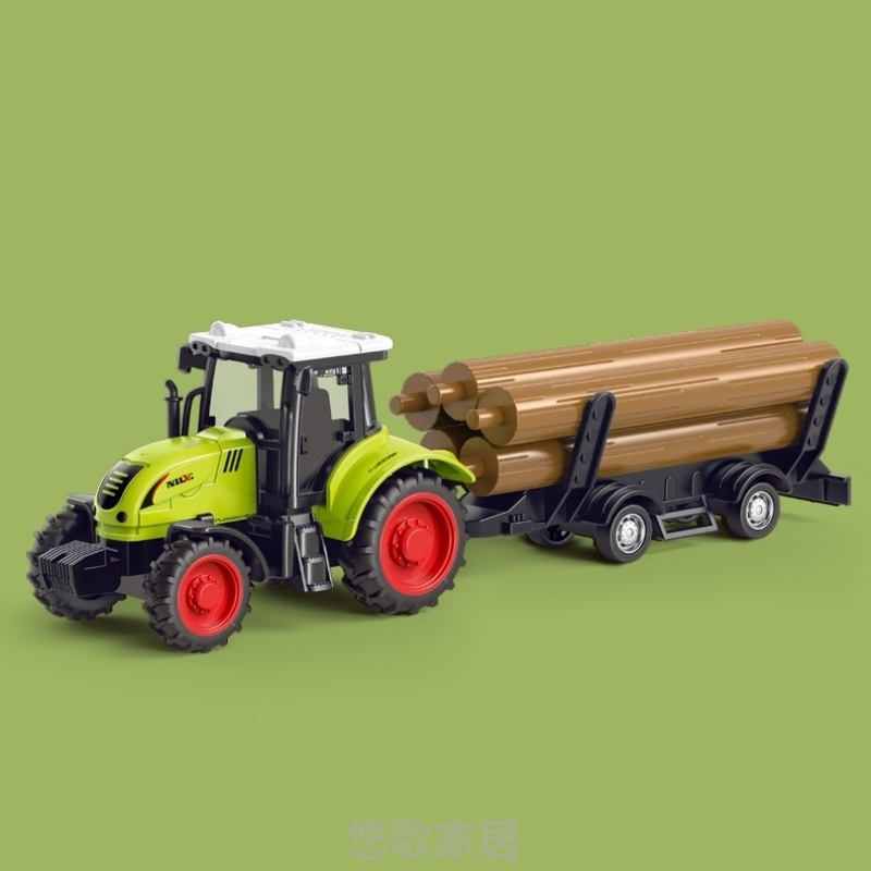 拖拉机滑行惯性宝宝农夫四驱农用工程车儿童男孩农场木车运玩具