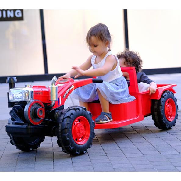 新品儿童电动车宝宝手扶车拖拉机玩具车四轮电动摩托汽车可坐人玩