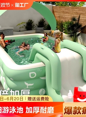 充气游泳池儿童家用大型可折叠加厚宝宝成人婴儿小孩户外玩戏水池