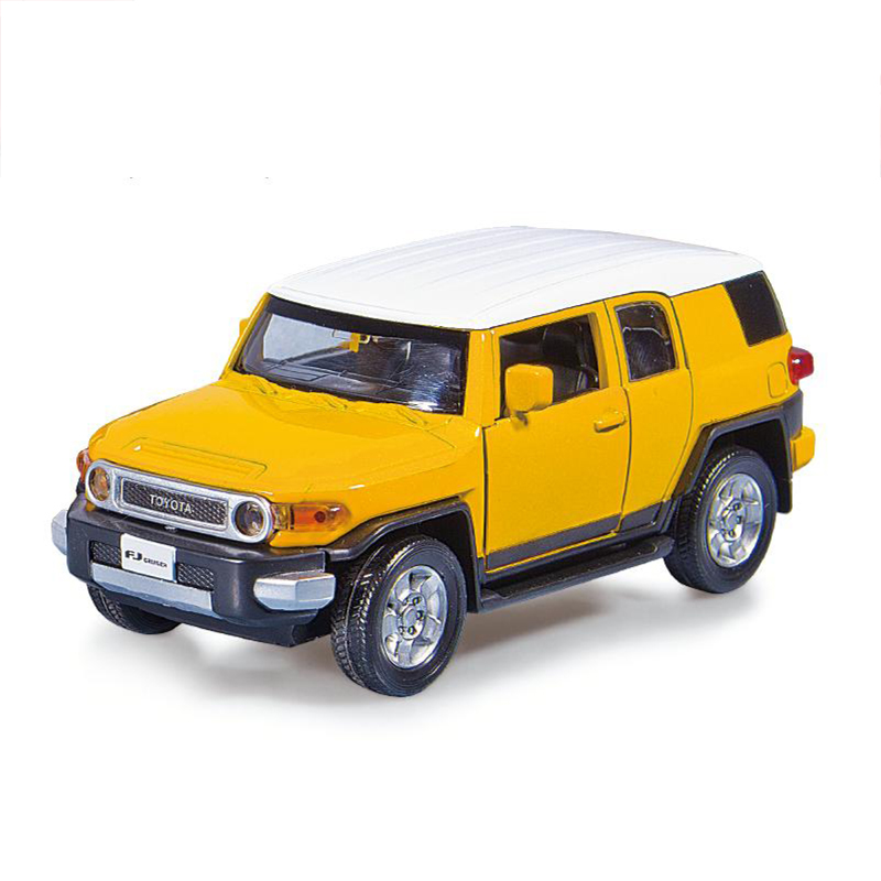 彩珀成真1:32合金汽车模型黄色丰田FJ酷路泽吉普越野车儿童玩具男