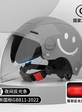 新款3C认证摩托车头盔夏季透气电动车男骑行半盔安全帽秋冬全盔女