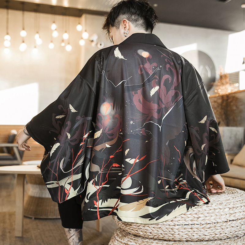 中国风佛系男装汉服男古风浮世绘日式和服羽织开衫防晒衣道袍披风