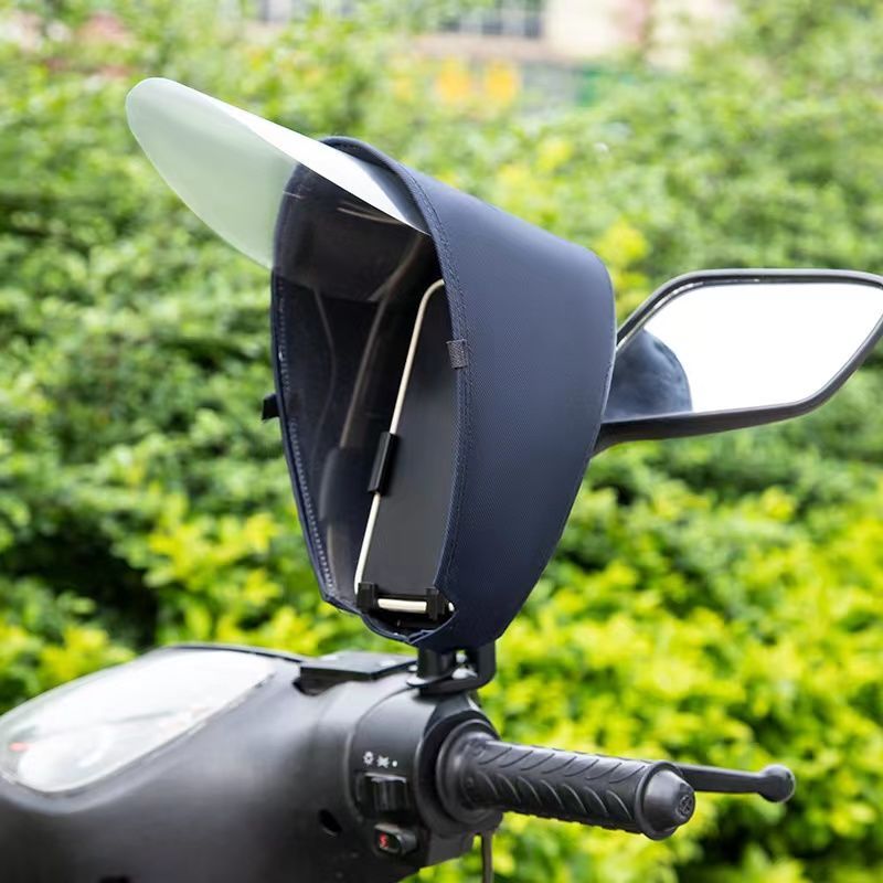多功能电动摩托车手机防护罩导航支架外卖骑手电瓶车自行车防雨罩
