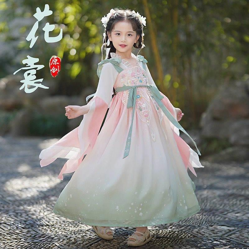 中国风汉服女童夏装连衣裙古代古装裙子儿童装改良公主裙夏季