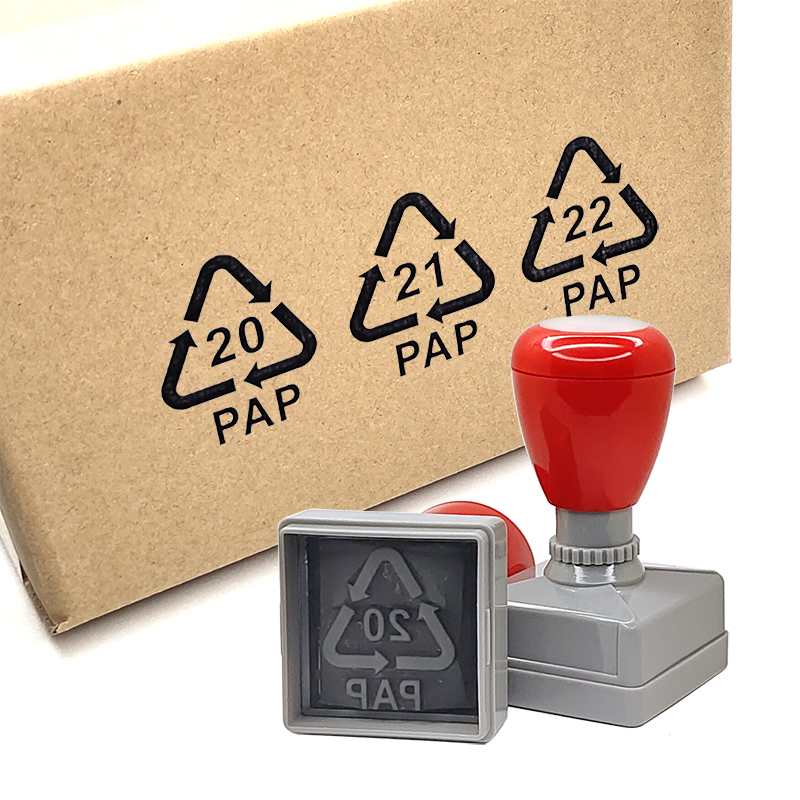 三角形循环保回收标志20 21 22PAP图案包装瓦楞纸箱盒专用印章