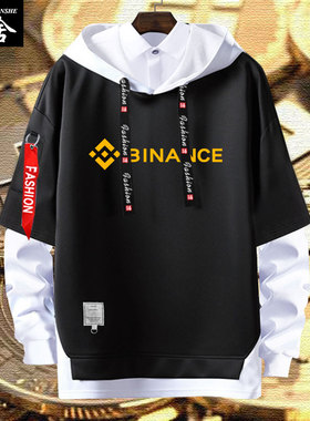 binance加密货币平台币安中国华人首富假两件连帽卫衣服男女外套