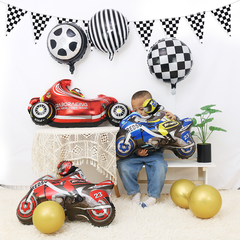 男孩帅气赛车主题派对装饰气球摩托车头盔酷boy气球生日装饰道具