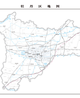 牡丹区地图交通水系地形河流行政区划湖泊旅游铁路山峰卫星村界乡