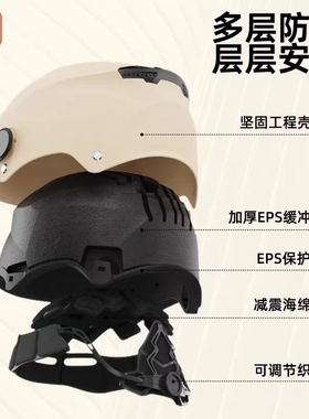 3c认证新款双镜片夏季头盔轻便骑行半盔电动车摩托车安全帽通用款