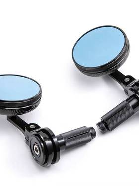 摩托车CNC铝合金手把后视镜小牛电动车车把镜摩托车改装复古圆镜