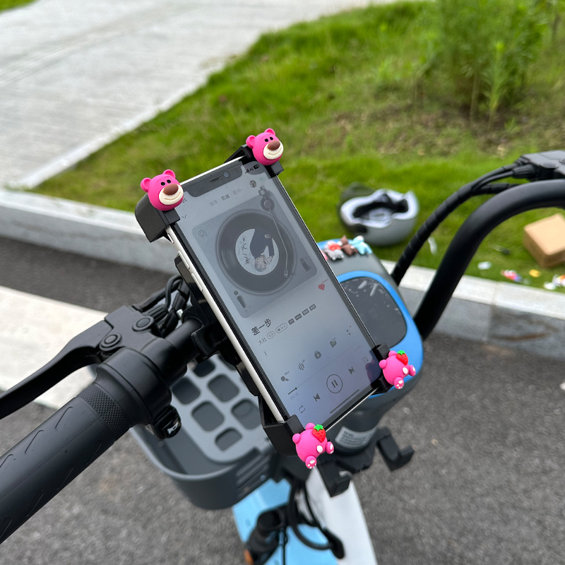 电动车手机支架可爱自行车摩托车外卖手机支架女防震骑行导航专用