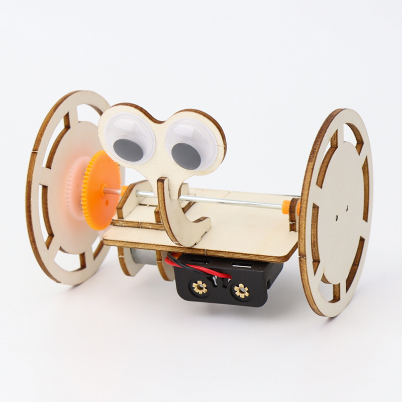 自制两轮平衡车机器人 小学生diy科技小制作木制拼装电动实验器材