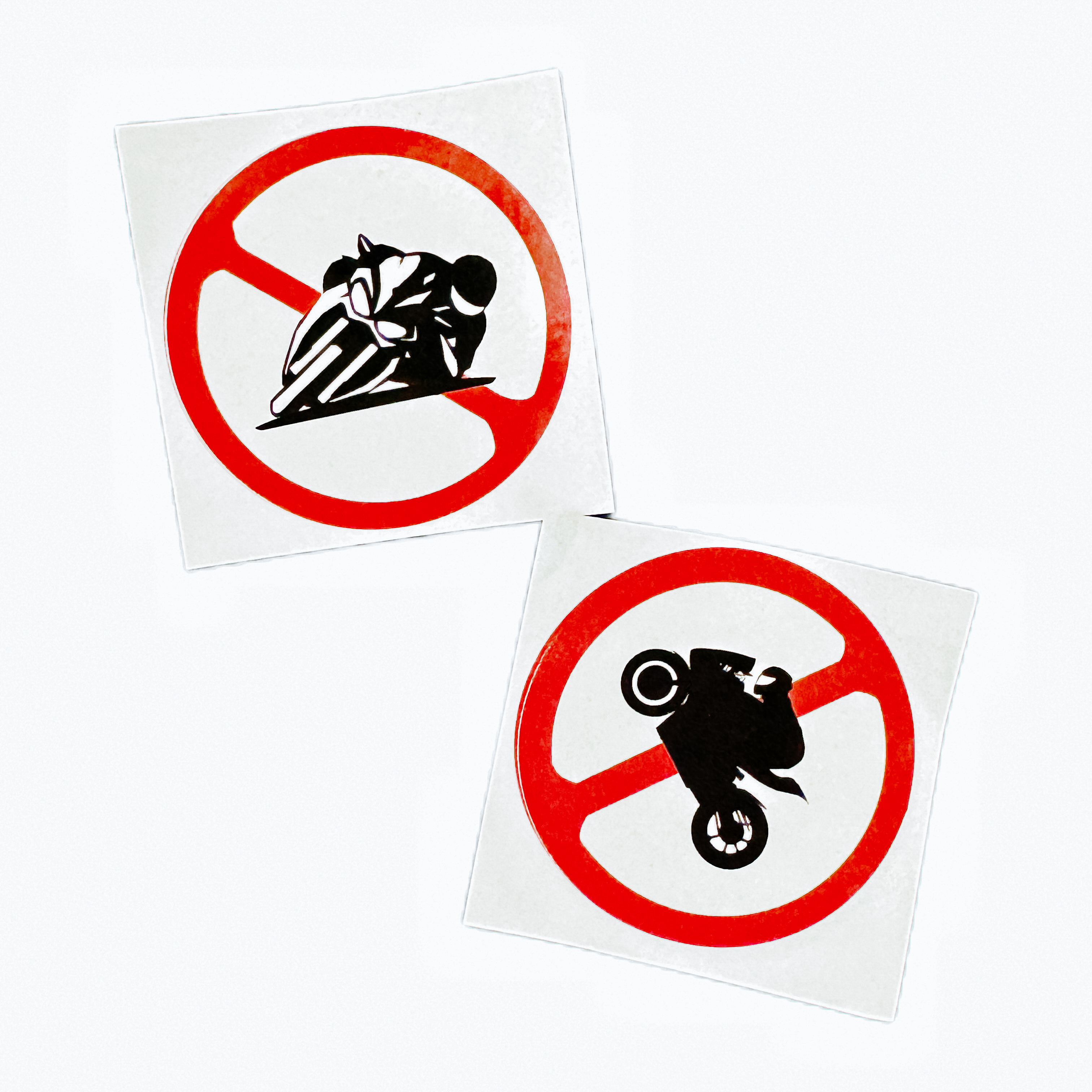 禁止翘头压弯摩托车防水贴纸