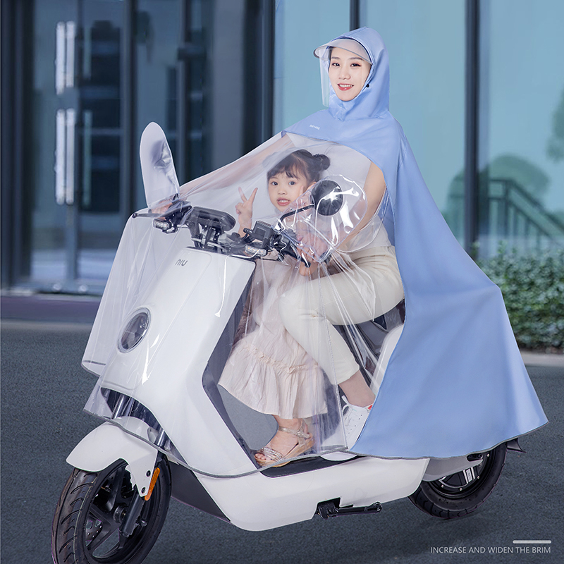 雨衣电动车单双人母子亲子电瓶摩托车女款透明长款全身防q暴雨披