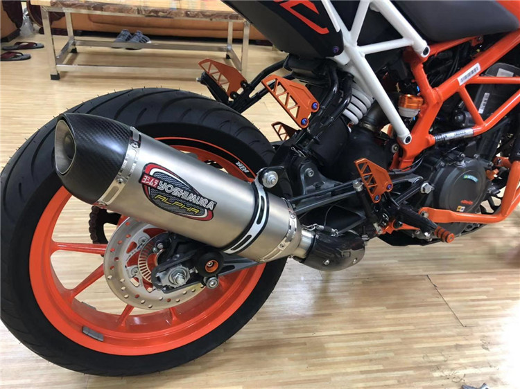 摩托车适用于KTM DUKE125 250 RC390改装天蝎吉村碳纤防b烫排气管