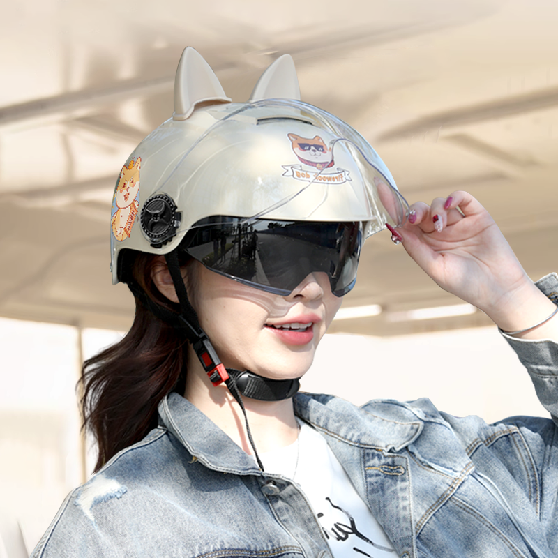 直播头盔女电动车3c认证四季通用电瓶车夏季女性摩托车防晒安全帽