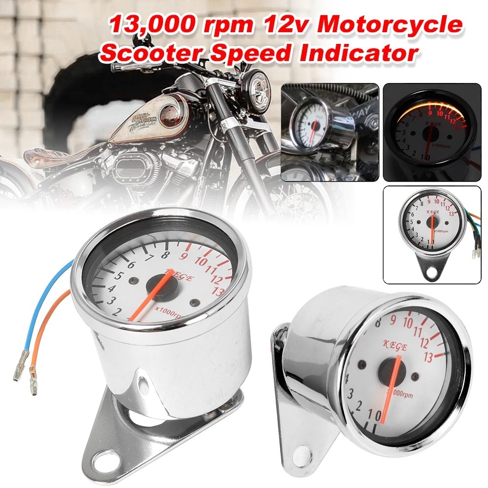 摩托车电子转速表 改装电感转速表指针式白色底盘仪表