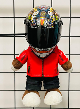 MOTO摩托车小熊头盔骑行摩旅装饰车尾箱挂件中国风醒狮玩偶娃娃
