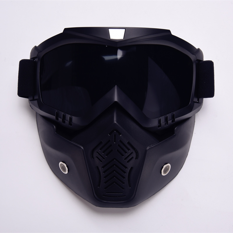 AMZ复古摩托车头盔面罩护目镜越野防晒骑行3/4盔面具防风沙