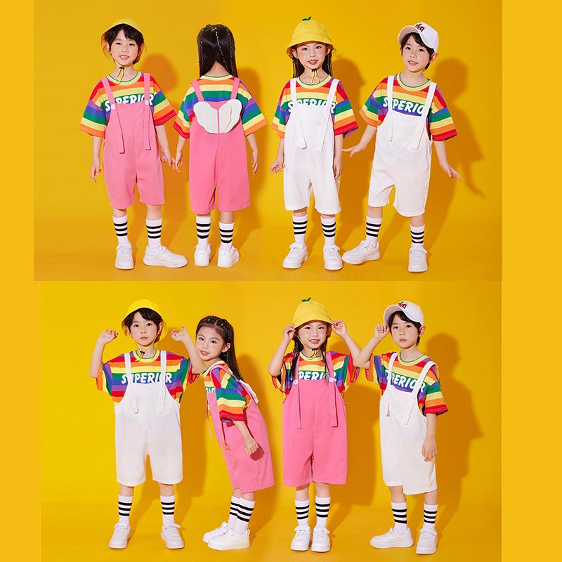 儿童演出服装六一女童帅彩虹小班可爱幼儿园毕业舞蹈服男孩表演服