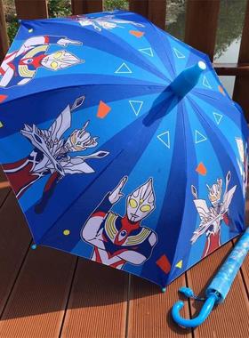 卡通赛罗自动小学生男女孩儿童宝宝小孩遮阳长柄晴直柄创意雨伞