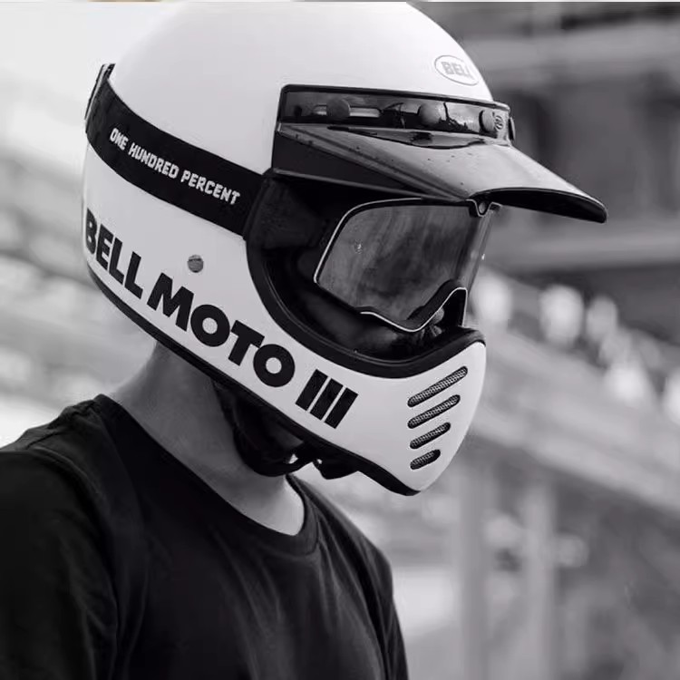 现货美国BELL MOTO3复古哈雷凯旋山地越野拉力全盔摩托赛车头盔3C