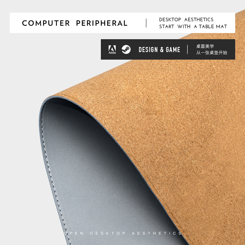 简约质感鼠标垫软木皮革超大防水办公室桌垫学习写字垫电脑键盘垫