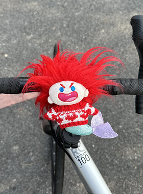 自行车装饰品摆件2024新款棉花娃娃公仔小配件电动摩托车改装玩偶