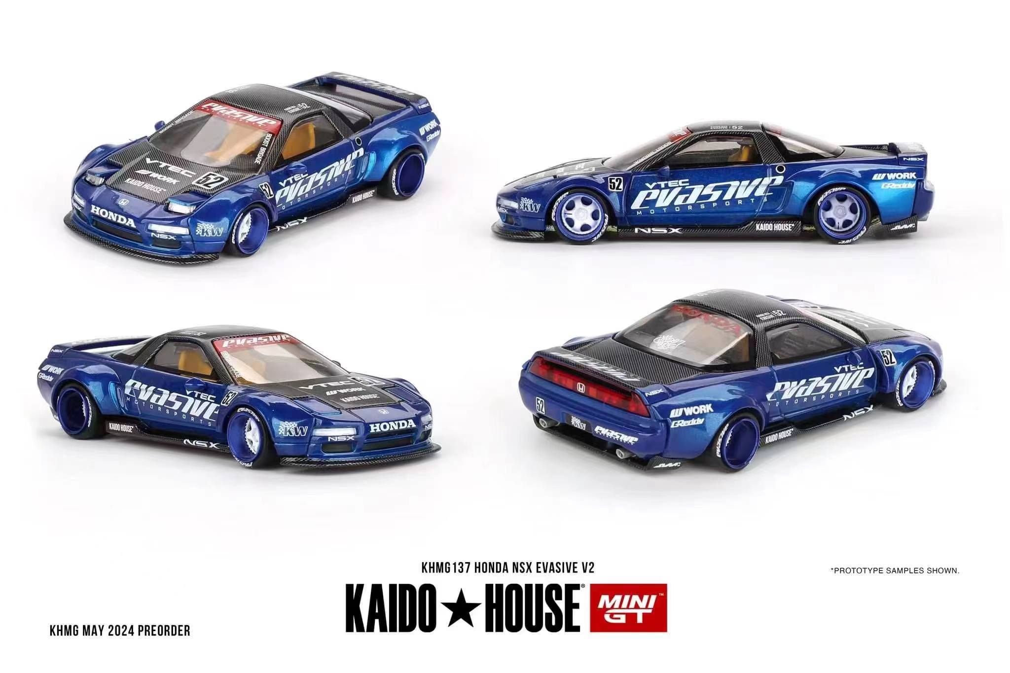 KAIDO HOuSE 1/64 蓝色 MINIGT Honda 本田NSX V2合金汽车模型