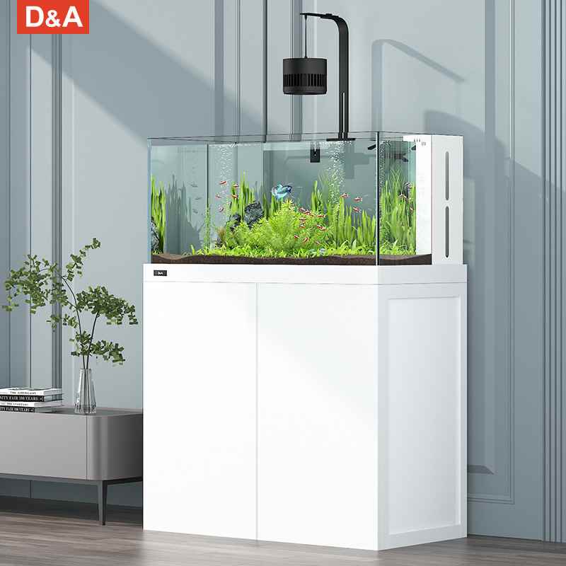 德克水草缸超白玻璃鱼缸客厅靠墙造景家用养鱼中型生态底滤水族箱