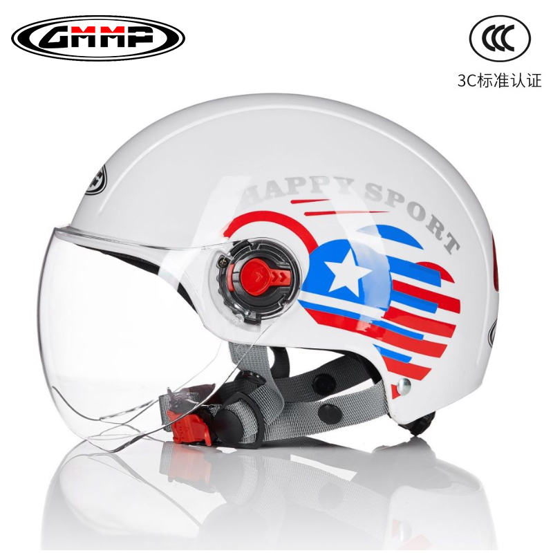 高档3C认证gmmp电动摩托车头盔男女夏季半盔防晒骑行安全帽