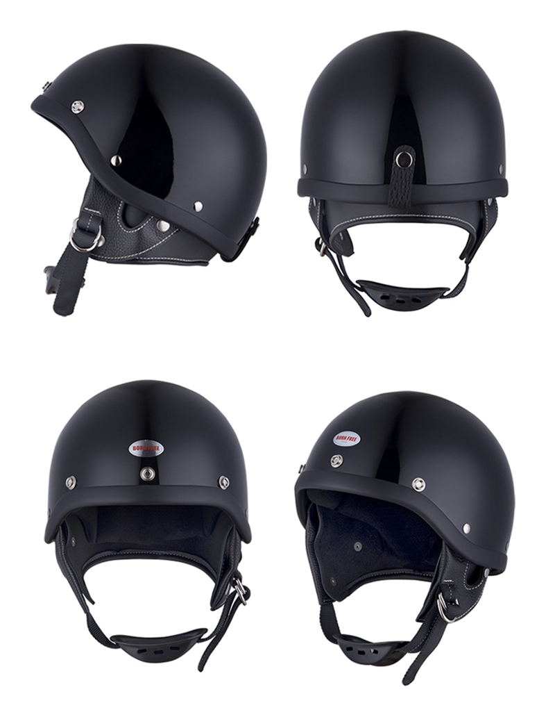 高档BornFree日本60s年代复古机车半盔Shorty瓢盔摩托车头盔夏季