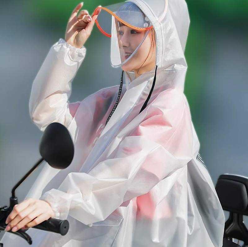 男女士户外男女摩托车带袖大童全身连体男女款雨衣电动车可穿脱