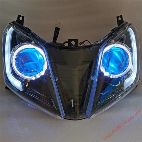 UY125摩托车改装升级 LED大灯 双光透镜 鱼眼 恶魔眼 总成配件