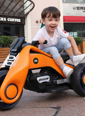儿童电动摩托车三轮双驱可坐2-10岁男女宝宝充电小孩童车电动玩具