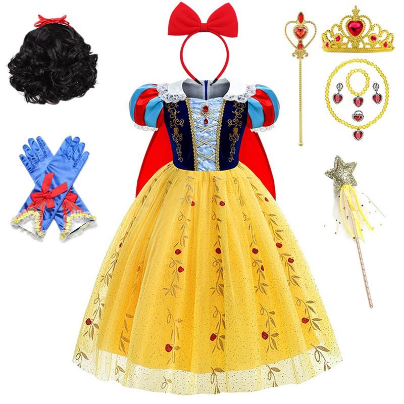 白雪公主裙女童迪士尼cosplay连衣裙儿童节蓬蓬演出生日礼服裙子