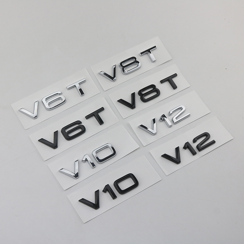 奥迪侧标贴V6T V8T叶子板标V12字标A4LA5A6LA7Q7车标Q5LA8L排量贴