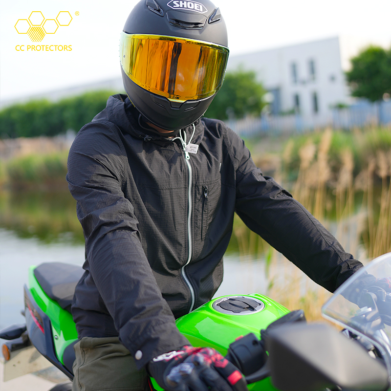CC新款夏季骑行服网眼透气防摔摩托车男女机车厚格护甲衣内置护具
