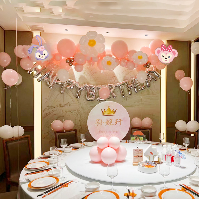生日场景布置宝宝周岁装饰气球18岁成人礼男女酒店包厢餐厅背景墙