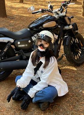 正品BEASLEY比斯力复古电动摩托车头盔女机车日式夏季哈雷半盔男