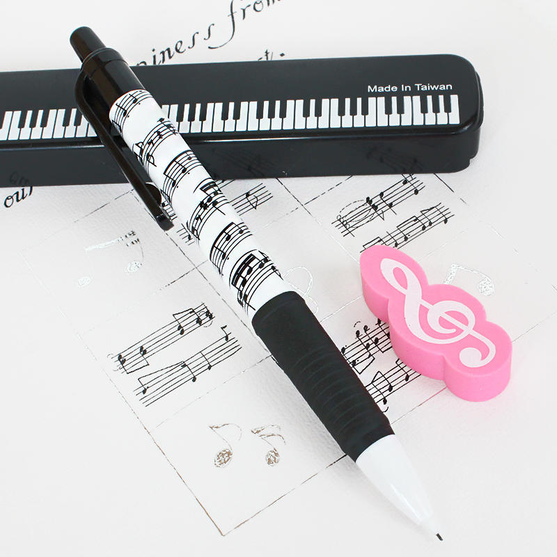 台湾音乐文具 五线谱音符图案 自动铅笔 奖励学生用品 奖品礼物