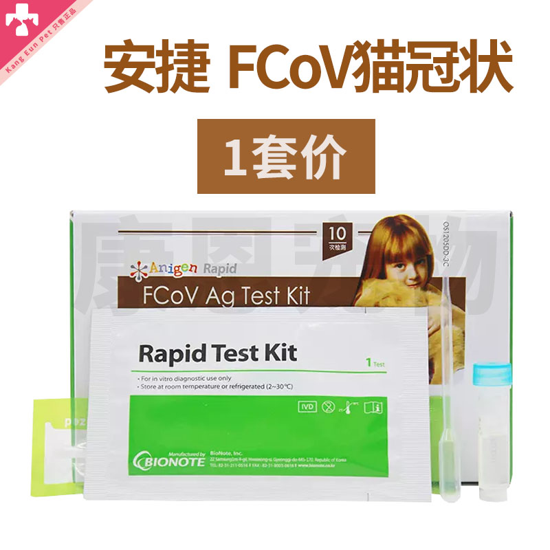 猫冠状病毒韩国安捷FCOV Ag Test Kit 猫传染性 猫测检测试纸