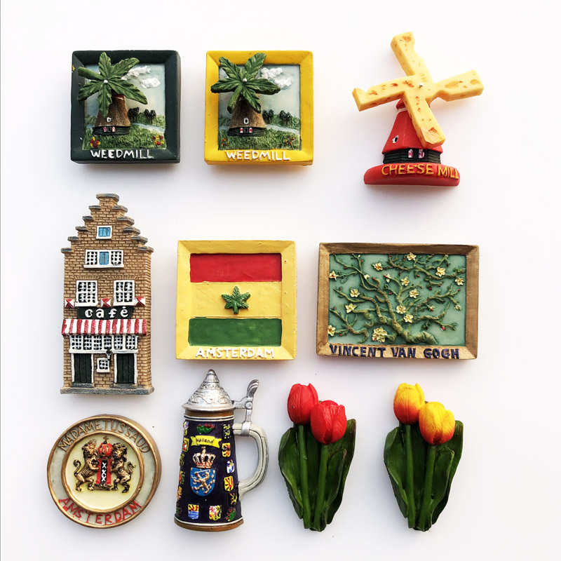 创意立体风车磁铁冰箱贴欧洲荷兰人文风景旅游纪念家居装饰工艺品