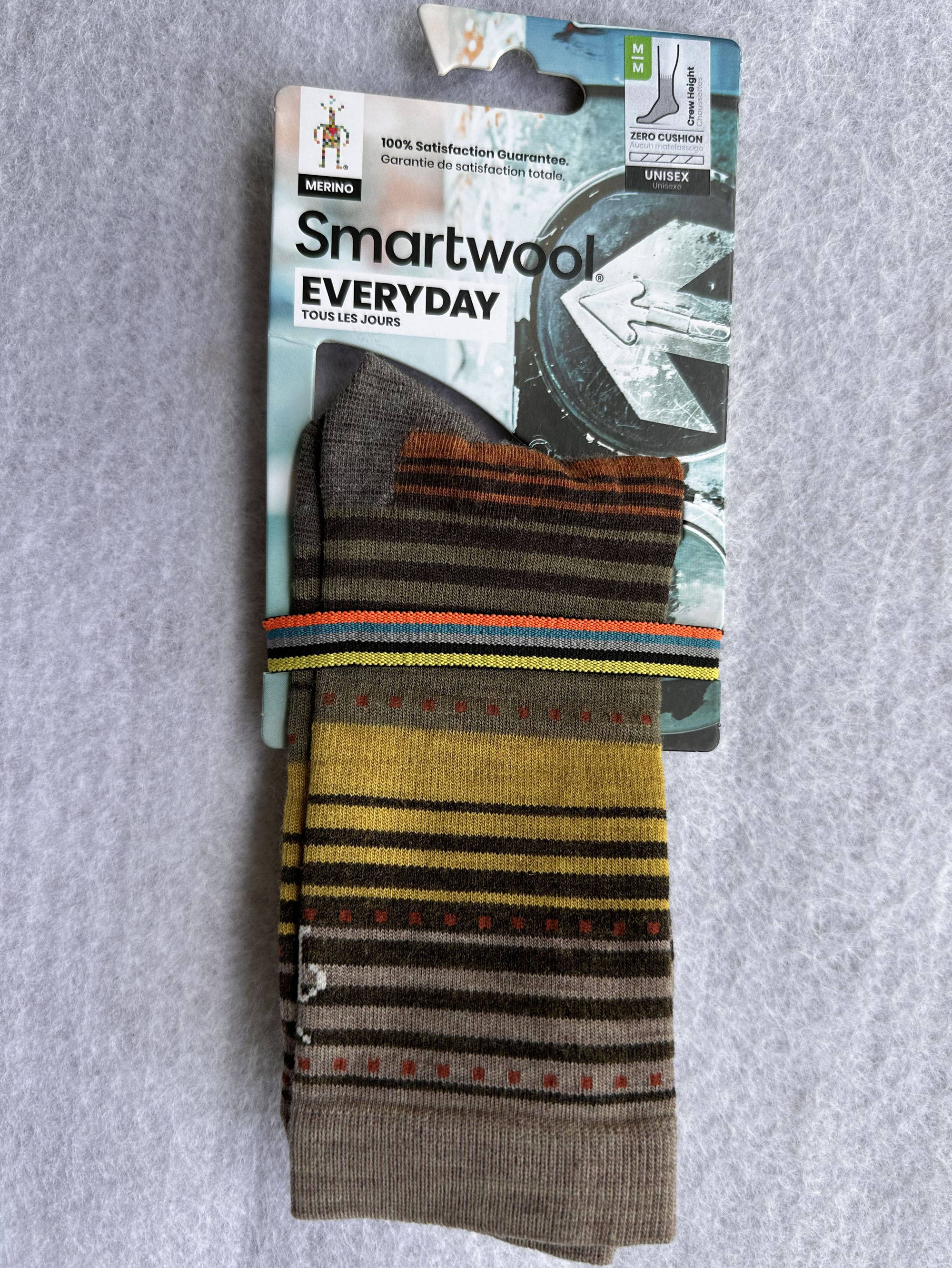 Smartwool Everyday Stitch中筒Crew美国产超薄条纹美利奴羊毛袜