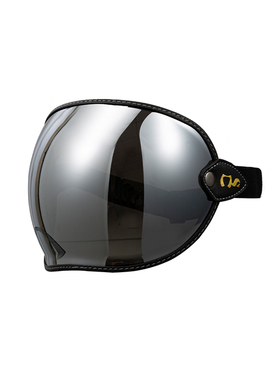 歪猫 摩托车头盔护目镜复古全盔防风镜3/4半盔泡泡镜片风镜电镀