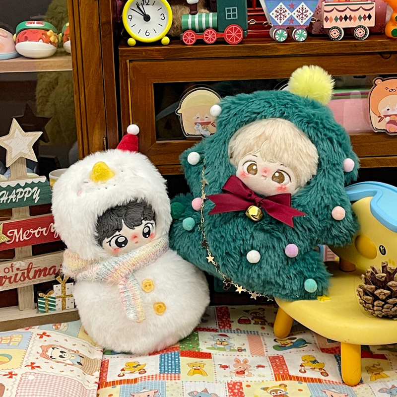 10cm棉花娃娃雪人娃衣圣诞树娃包圣诞娃衣玩偶服装